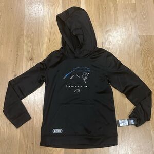 NFL Carolina Panthers Black Blue Hoodie with Logo Size Youth L 14/16